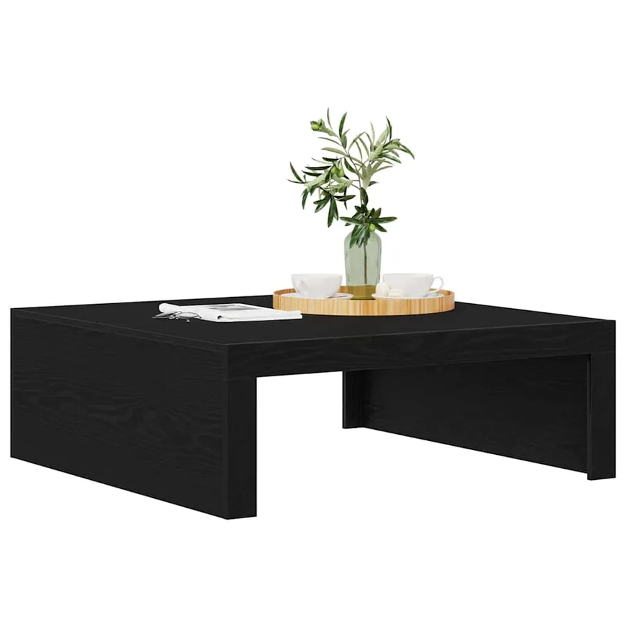 Table basse Chêne noir 100 x 100 x 35 cm Bois d'ingénierie - 3