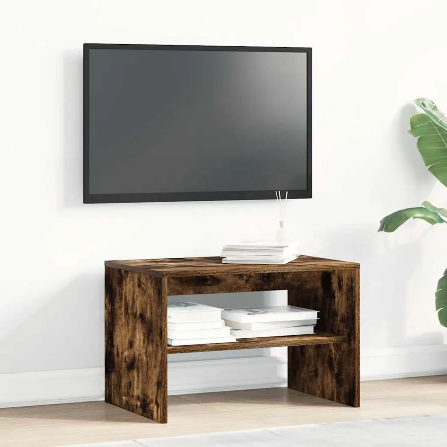 Meuble TV chêne fumé 60x40x40 cm bois d'ingénierie - 3