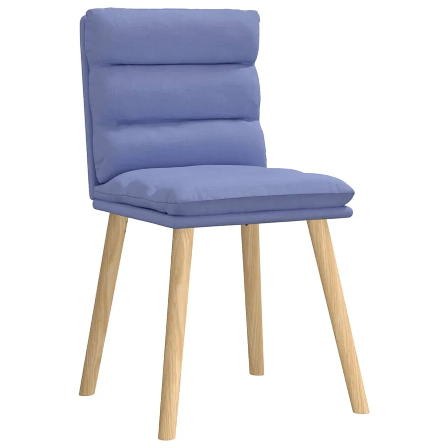 Chaises à manger lot de 6 bleu jean tissu - 3