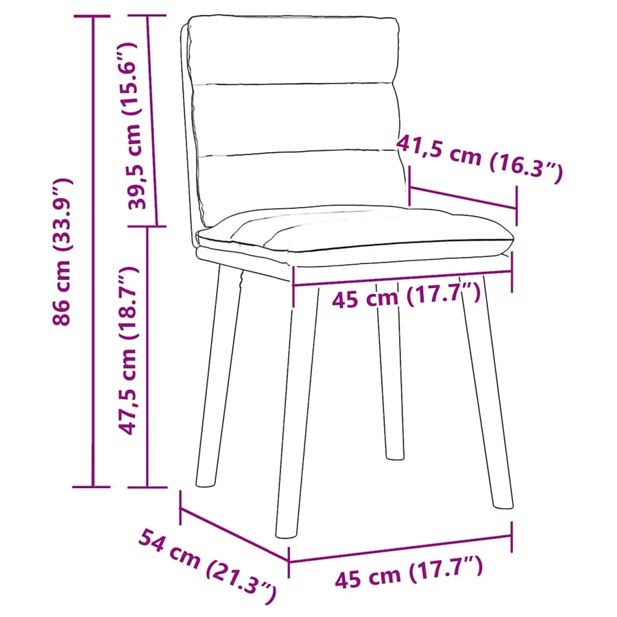 Chaises à manger lot de 6 bleu jean tissu - 9