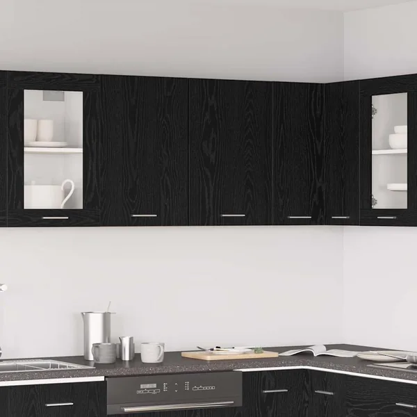 Armoire suspendue avec étagère Lyon Chêne noir 80 x 31 x 60 cm