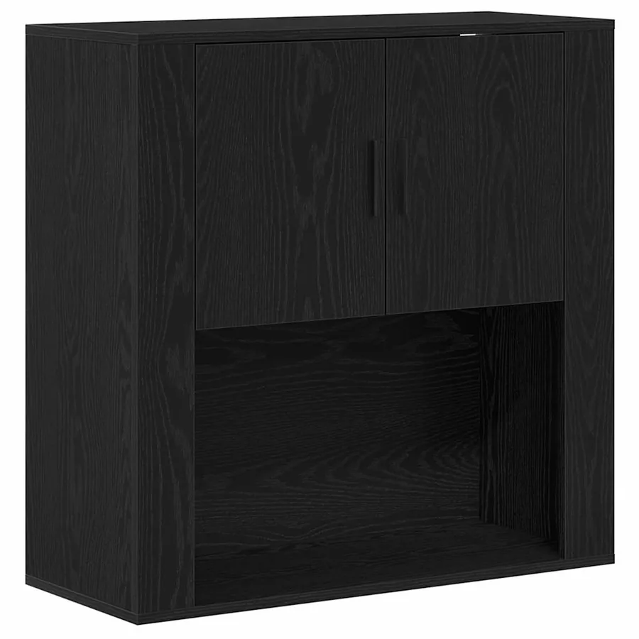Meuble mural Chêne noir 80 x 33 x 80 cm Bois d'ingénierie - 2