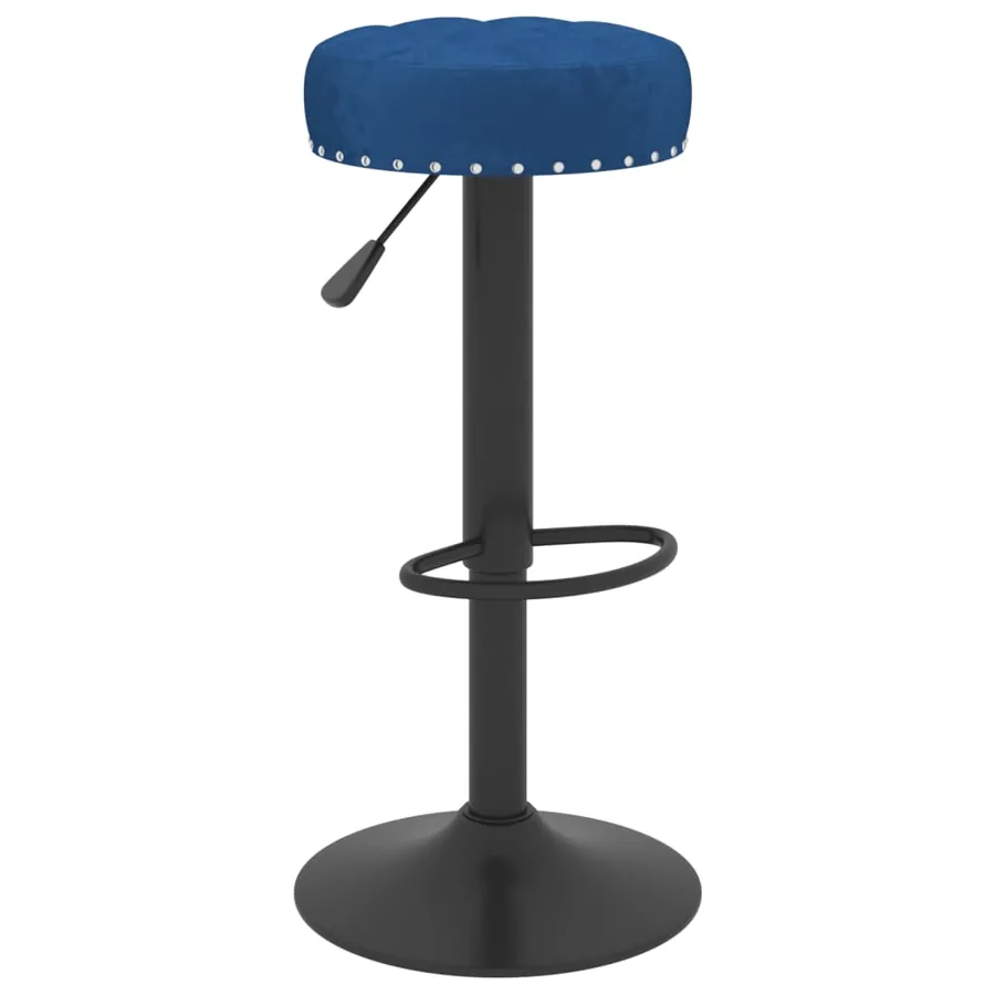 Tabourets de bar lot de 2 bleu velours - 3