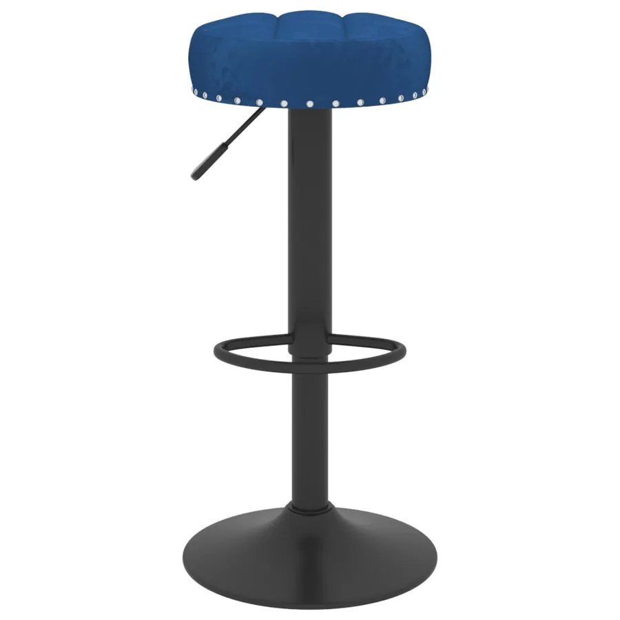 Tabourets de bar lot de 2 bleu velours - 4