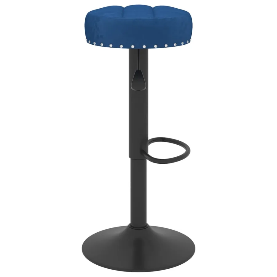 Tabourets de bar lot de 2 bleu velours - 5