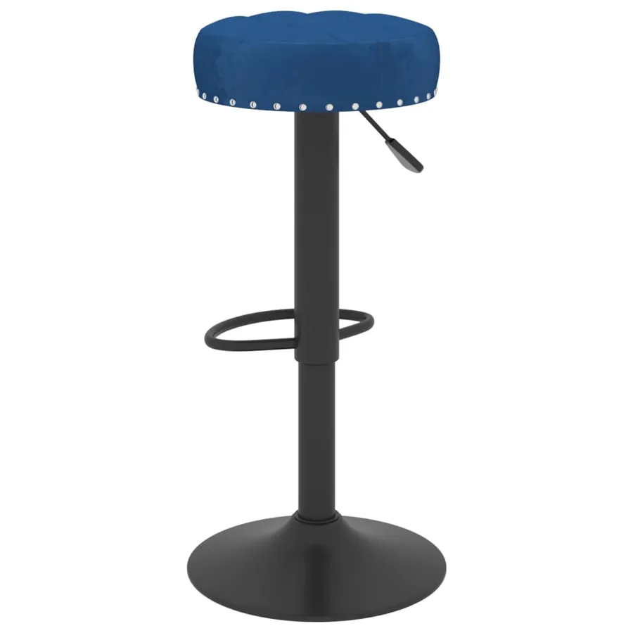 Tabourets de bar lot de 2 bleu velours - 6