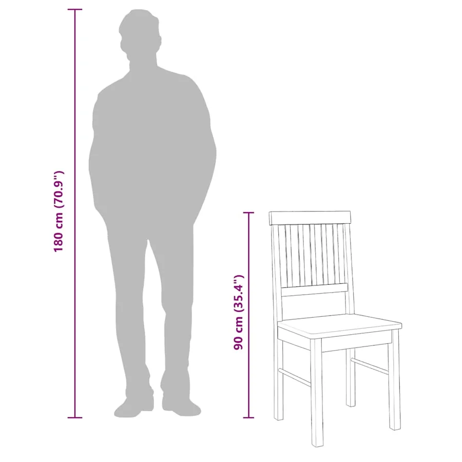 Chaises à manger 2 pcs blanc bois massif caoutchouc - 12