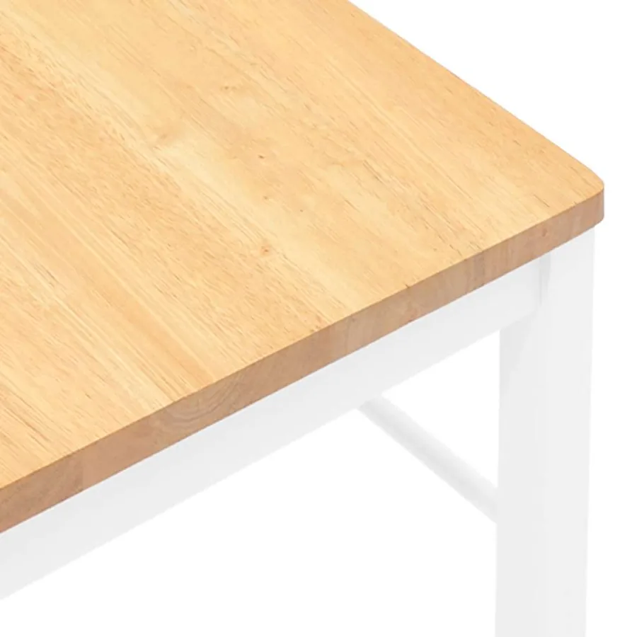 Chaises à manger 2 pcs blanc bois massif caoutchouc - 8