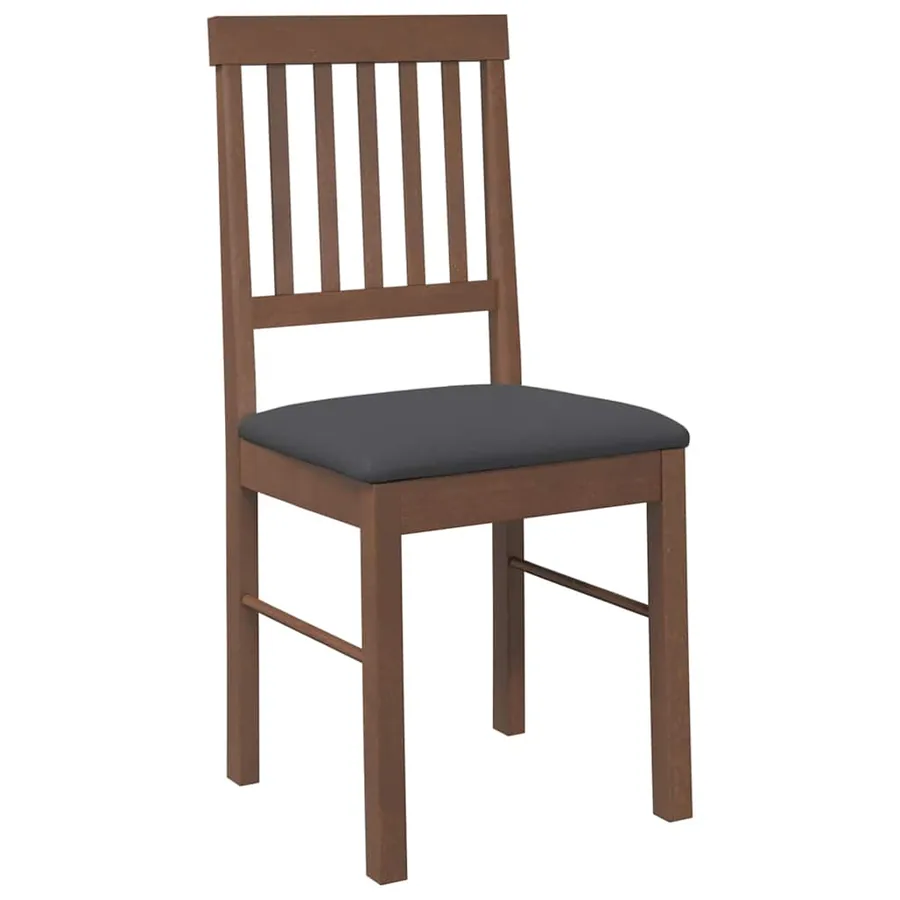 Chaises à manger coussins 2 pcs marron bois massif caoutchouc - 4