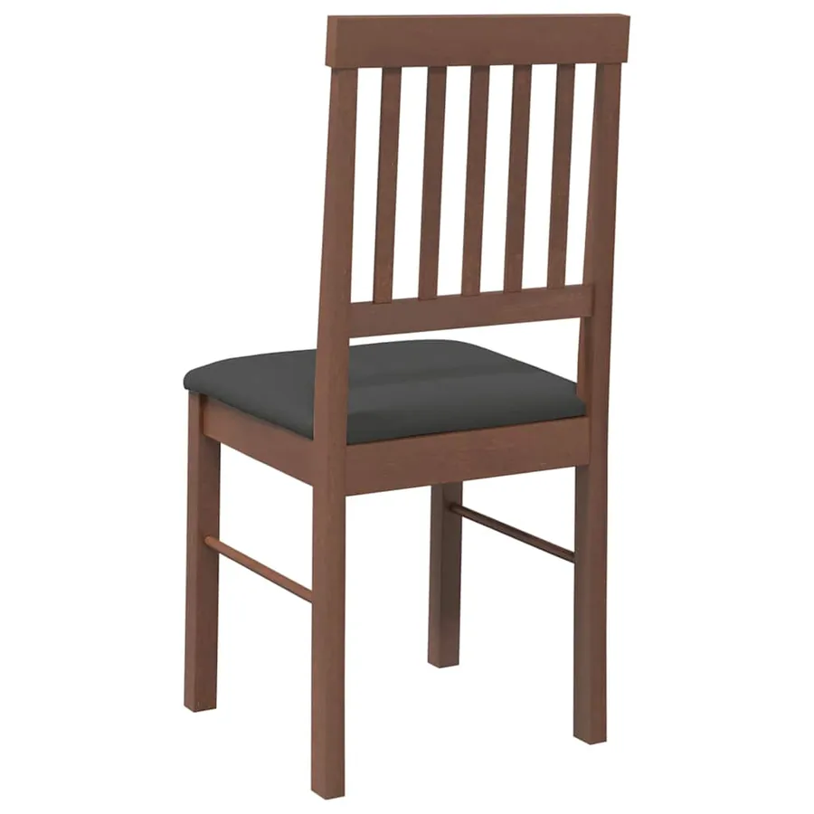 Chaises à manger coussins 2 pcs marron bois massif caoutchouc - 7