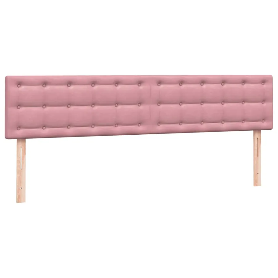 Sommier à lattes de lit avec matelas rose 180x220 cm velours - 7