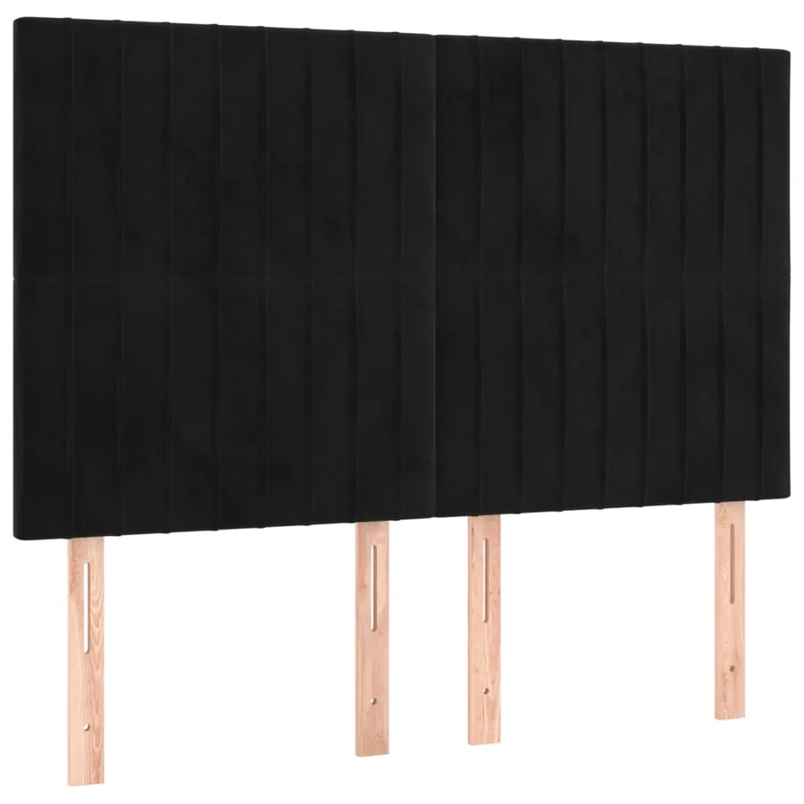 Sommier à lattes de lit avec matelas LED Noir 140x190cm Velours - 7