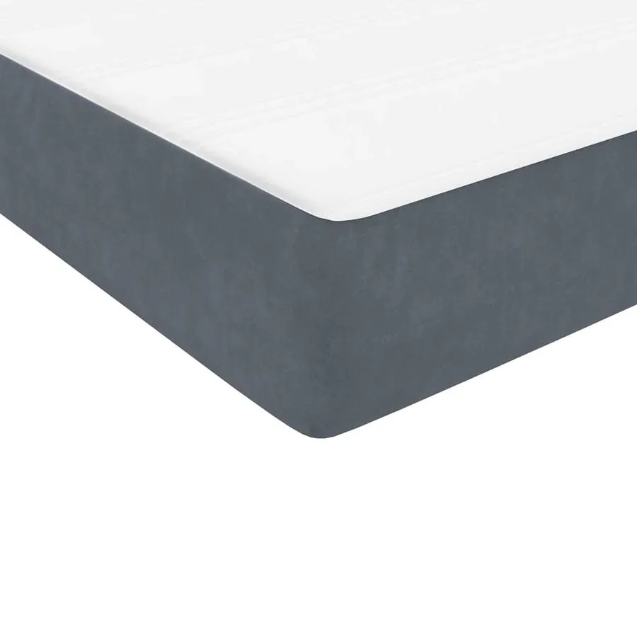 Sommier à lattes de lit et matelas gris foncé 180x220cm velours - 9