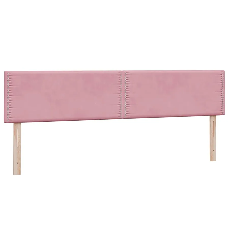 Sommier à lattes de lit avec matelas et LED rose 180x220 cm velours - 7