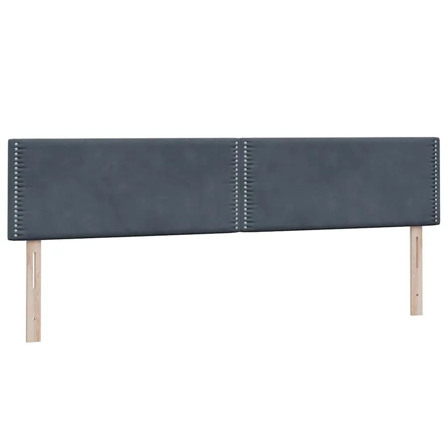 Sommier à lattes de lit et matelas et LED gris foncé 200x220cm velours - 7