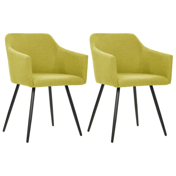 Chaises à manger lot de 2 vert tissu
