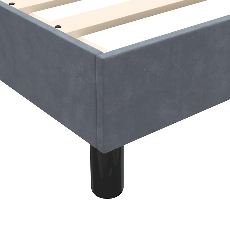 Sommier à lattes de lit et matelas et LED gris foncé 200x220cm velours - 11