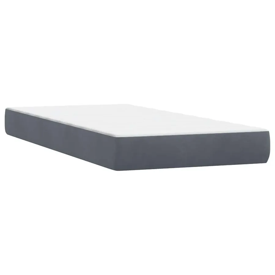 Sommier à lattes de lit et matelas et LED gris foncé 200x220cm velours - 8