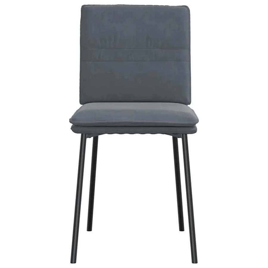 Chaises à manger lot de 2 Gris foncé Velours - 4