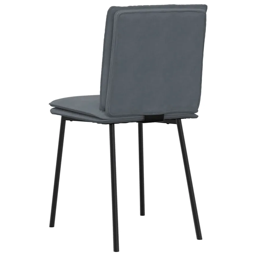 Chaises à manger lot de 2 Gris foncé Velours - 6