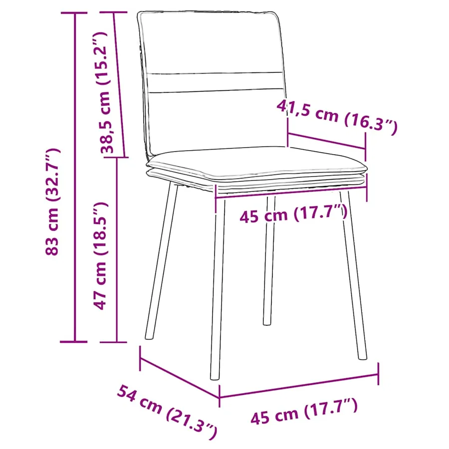 Chaises à manger lot de 2 Gris foncé Velours - 9