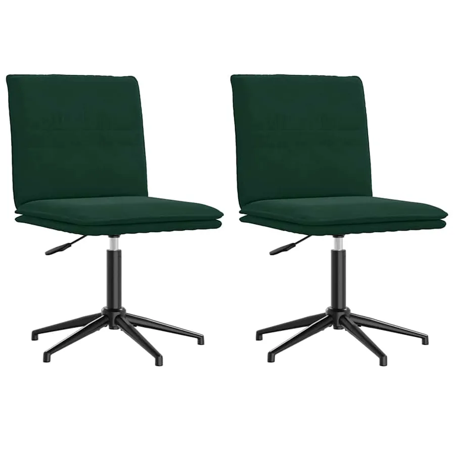 Chaises à manger lot de 2 Vert foncé Velours - 2