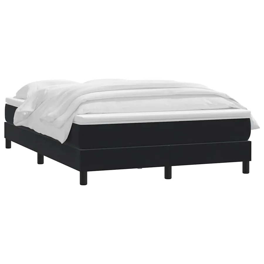 Sommier à lattes de lit avec matelas noir 160x220 cm velours - 3