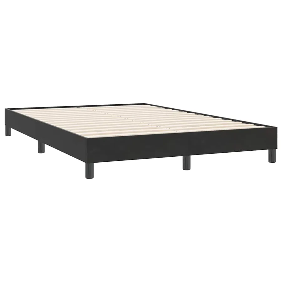 Sommier à lattes de lit avec matelas noir 160x220 cm velours - 4