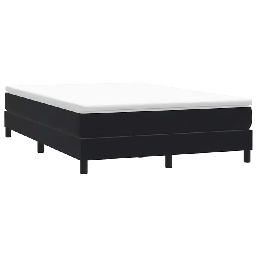 Sommier à lattes de lit avec matelas noir 160x220 cm velours - 5