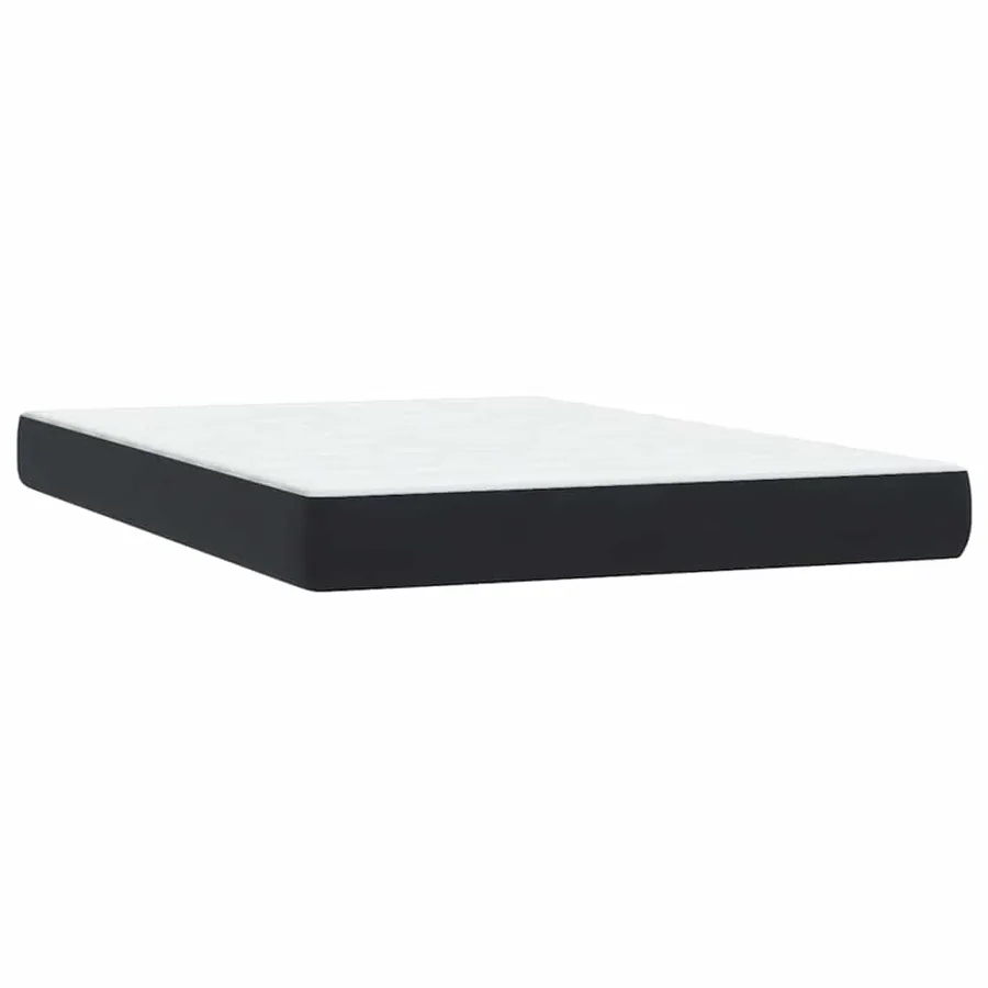 Sommier à lattes de lit avec matelas noir 160x220 cm velours - 7