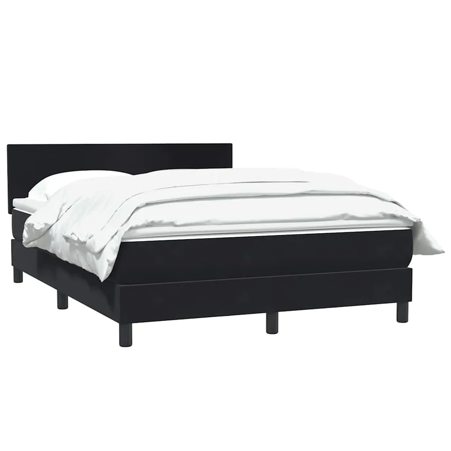 Sommier à lattes de lit avec matelas noir 160x220 cm velours - 3