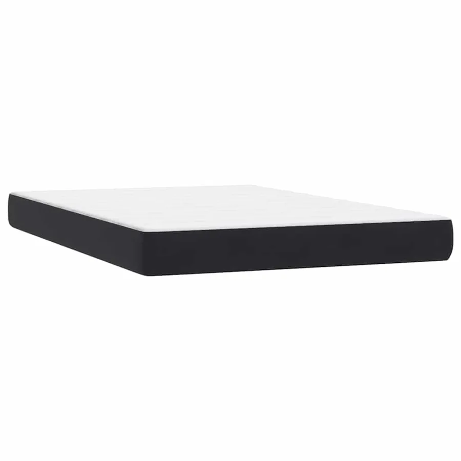 Sommier à lattes de lit avec matelas noir 160x220 cm velours - 7