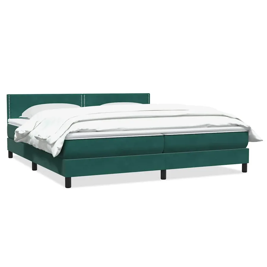 Sommier à lattes de lit et matelas vert foncé 180x220cm velours - 2