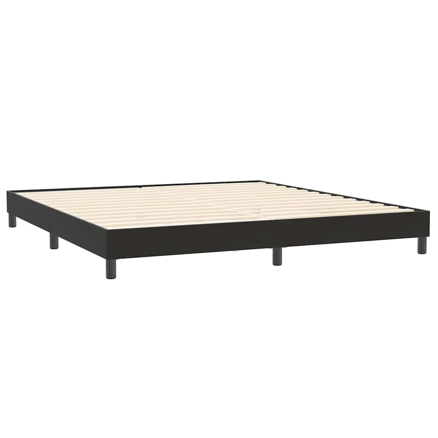 Sommier à lattes de lit avec matelas noir 200x220 cm velours - 5