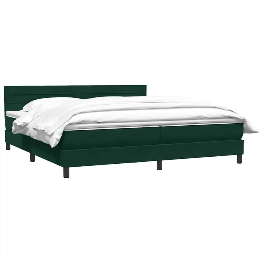 Sommier à lattes de lit et matelas vert foncé 180x220cm velours - 3