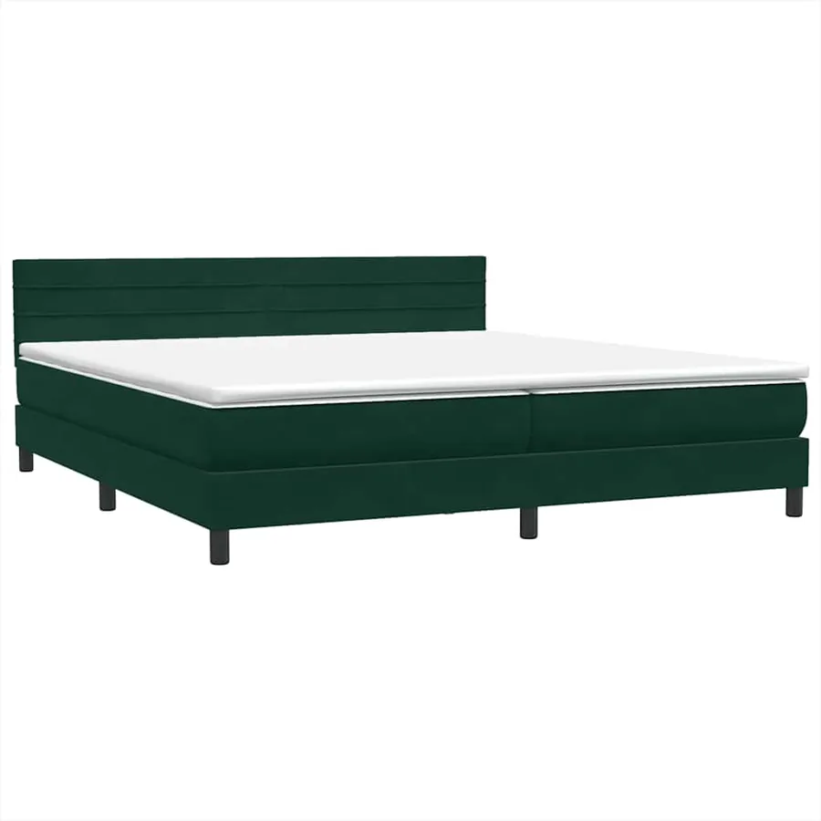 Sommier à lattes de lit et matelas vert foncé 180x220cm velours - 4
