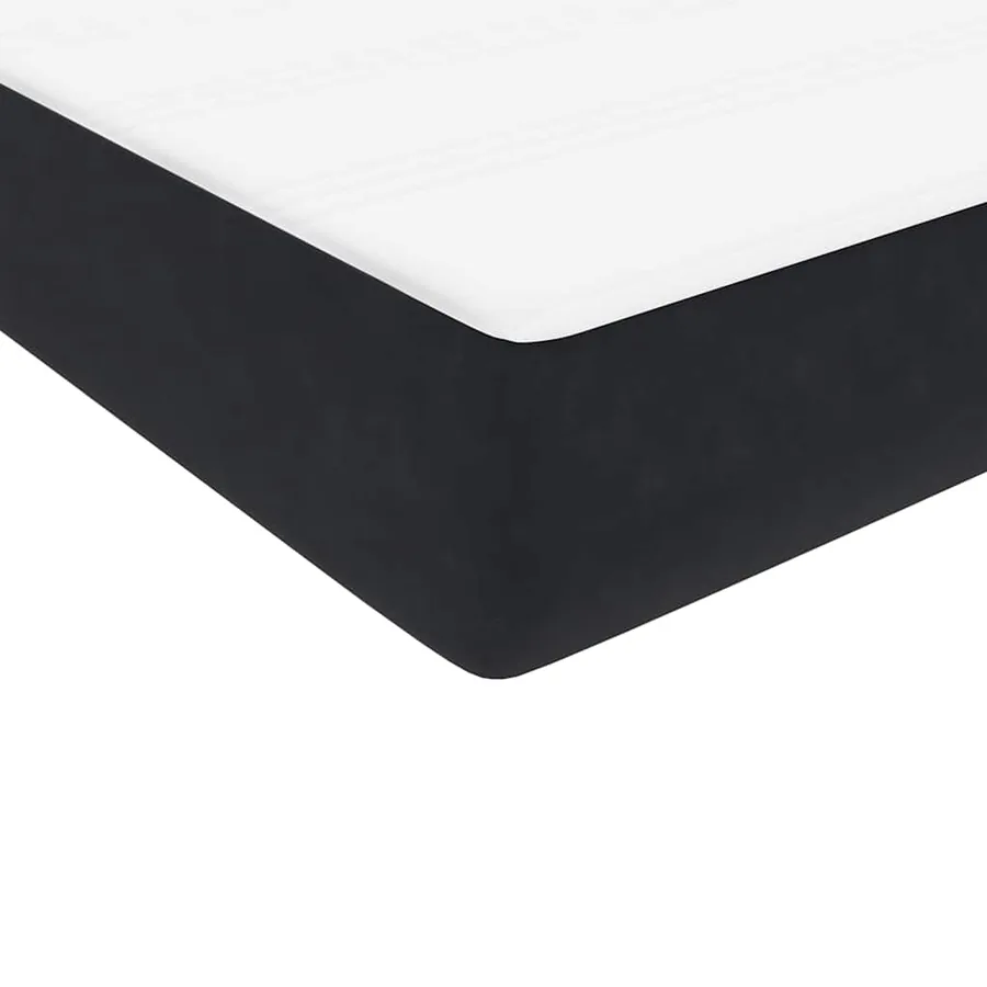 Sommier à lattes de lit avec matelas et LED noir 200x220 cm velours - 10