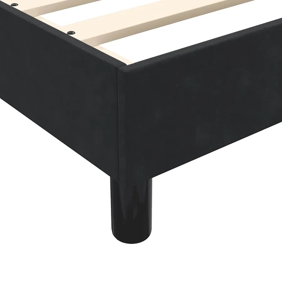 Sommier à lattes de lit avec matelas et LED noir 200x220 cm velours - 11