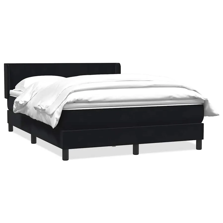 Sommier à lattes de lit avec matelas noir 160x220 cm velours - 2