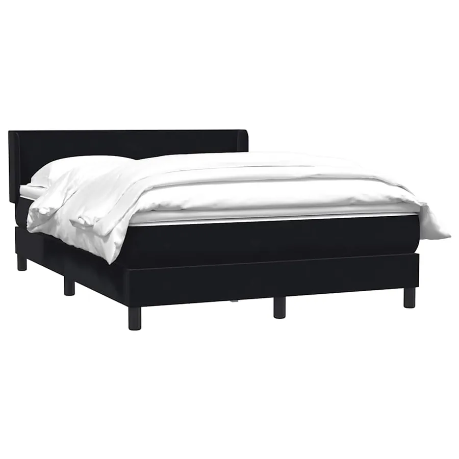 Sommier à lattes de lit avec matelas noir 160x220 cm velours - 3