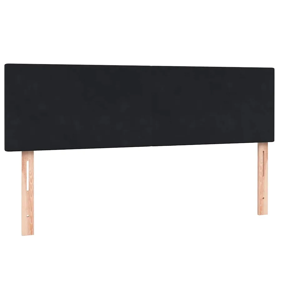 Sommier à lattes de lit avec matelas noir 160x220 cm velours - 7
