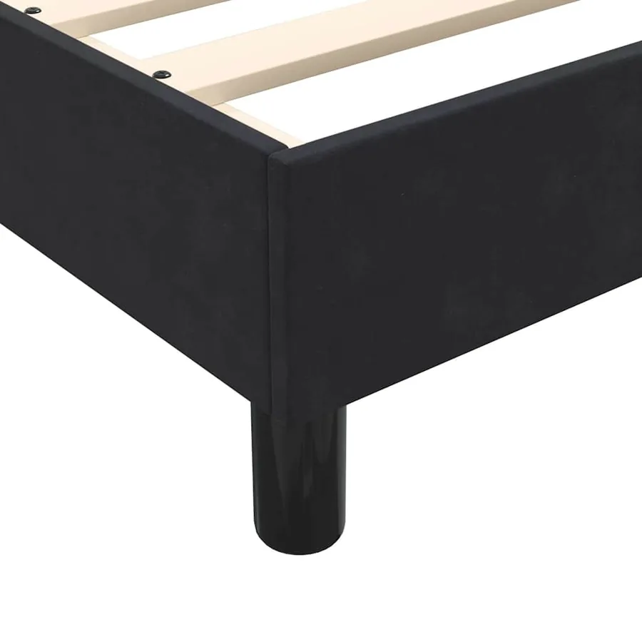 Sommier à lattes de lit avec matelas noir 200x220 cm velours - 10