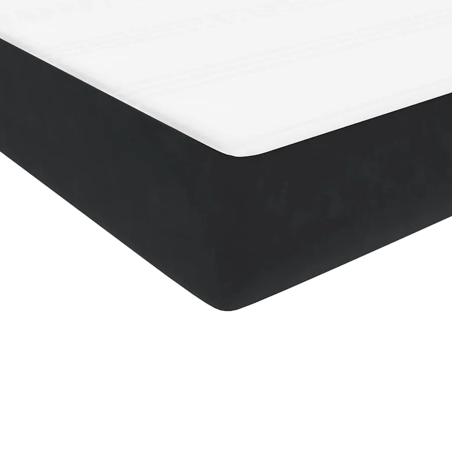Sommier à lattes de lit avec matelas noir 200x220 cm velours - 9