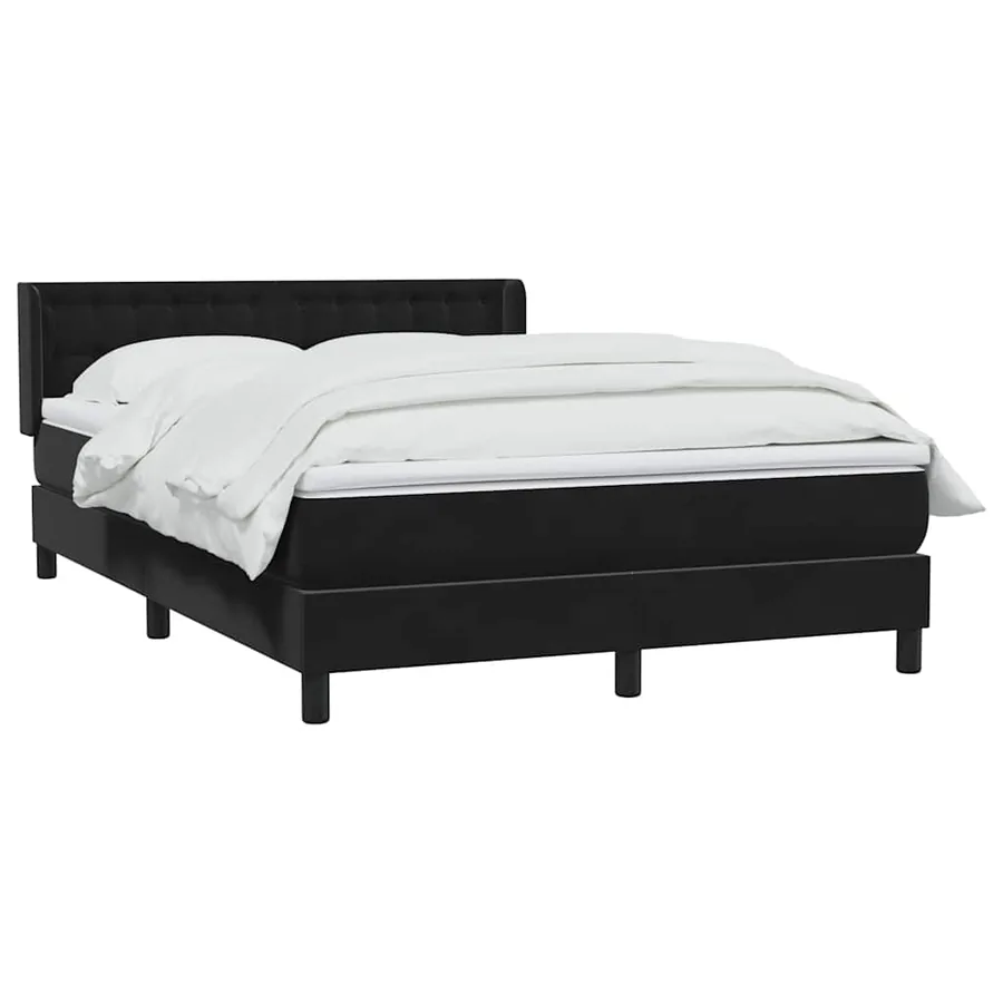 Sommier à lattes de lit avec matelas noir 160x220 cm velours - 3