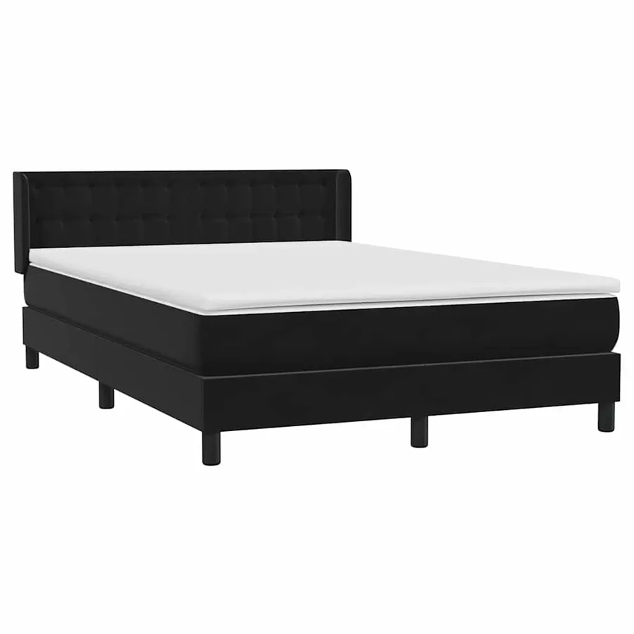 Sommier à lattes de lit avec matelas noir 160x220 cm velours - 4