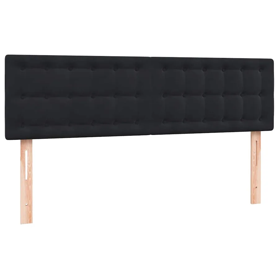 Sommier à lattes de lit avec matelas noir 160x220 cm velours - 7
