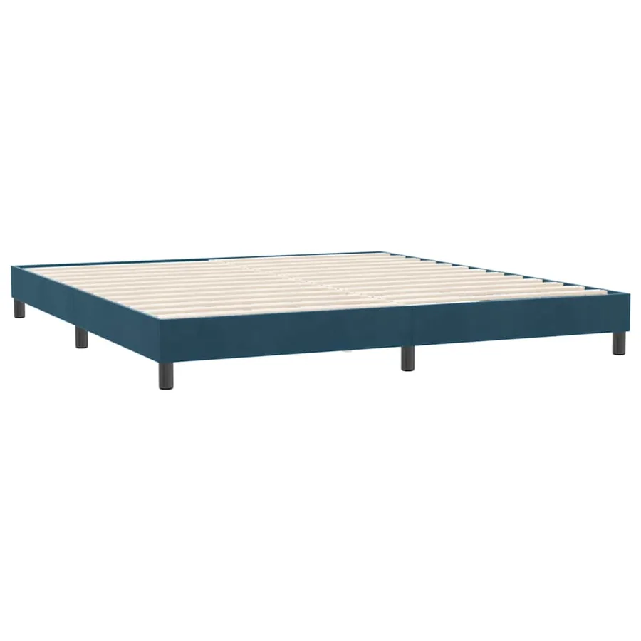 Cadre de lit sans matelas bleu foncé 180x220 cm velours - 7