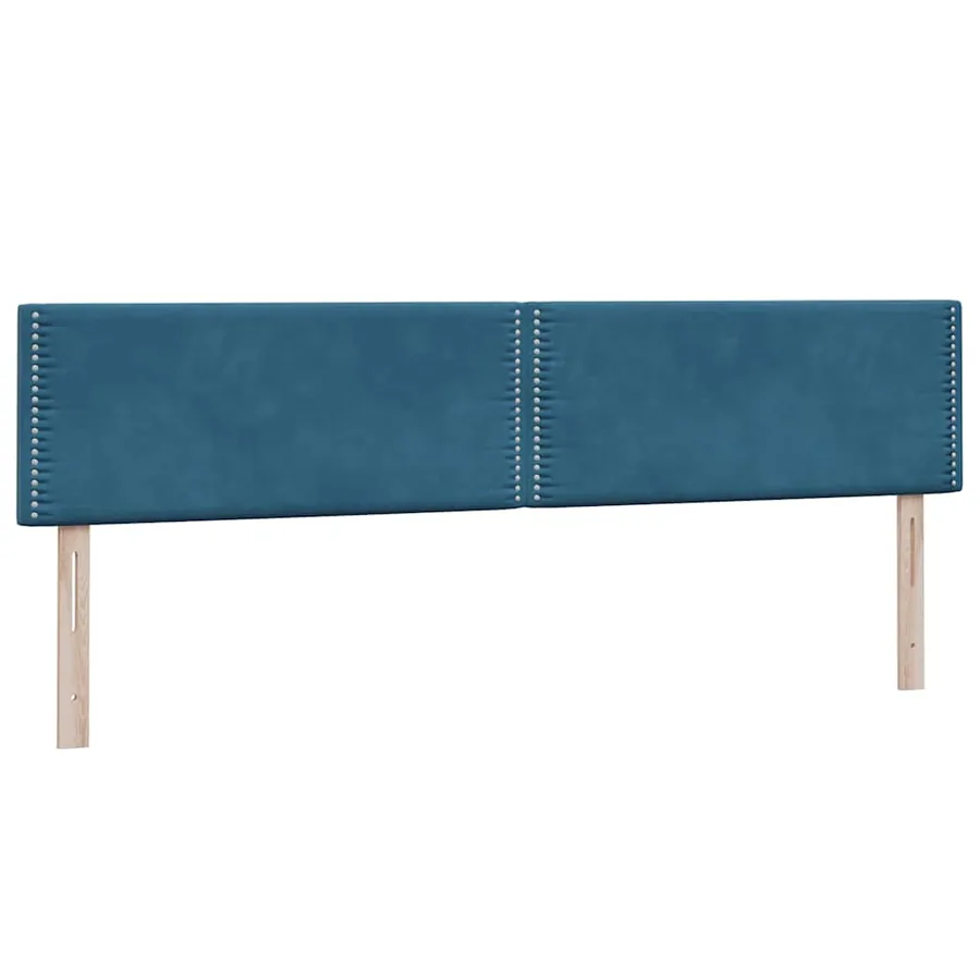 Sommier à lattes de lit et matelas bleu foncé 200x220cm velours - 6