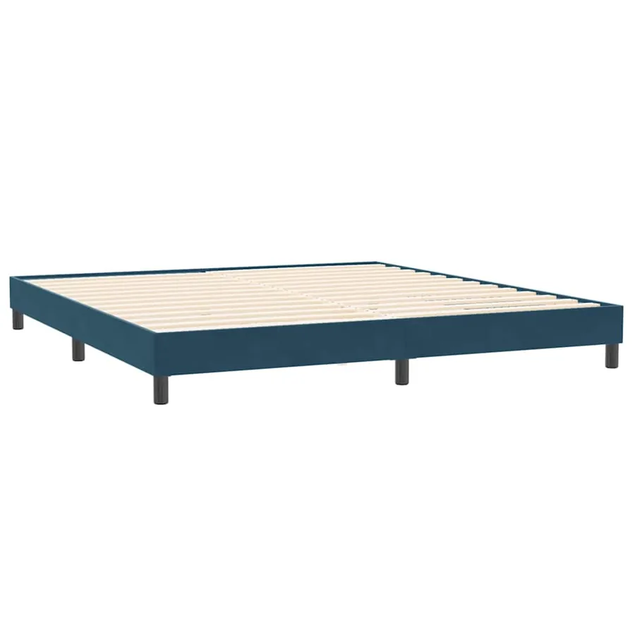 Sommier à lattes de lit et matelas bleu foncé 200x220cm velours - 5