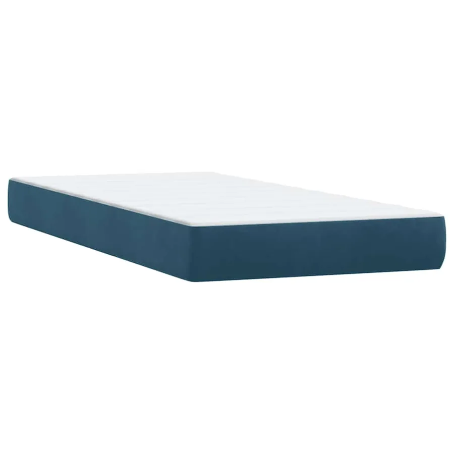 Sommier à lattes de lit et matelas bleu foncé 200x220cm velours - 6